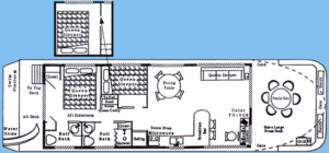 15x52' wide boathouse floor plan