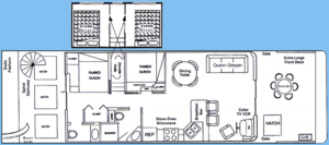 16x56' Operating Flybridge Boathouse Floor Plan