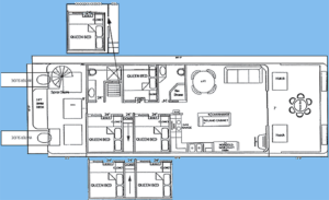 18x61' Wide Boathouse Floor Plan